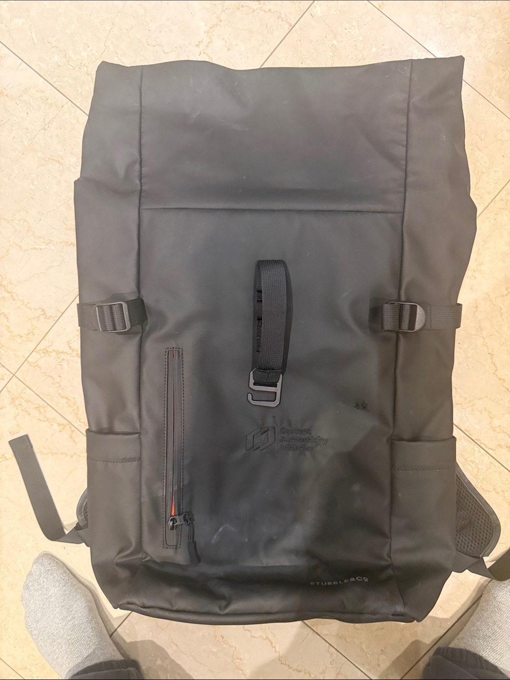Stubble & co Black Roll-Top Men's Backpack